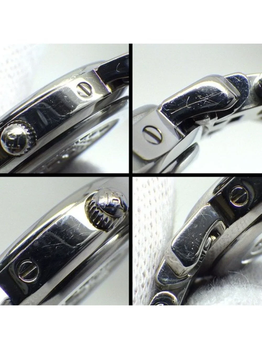 Hermes Watch Clipper Cles 12 Points Diamond Bezel Pink Shell Guilloche Dial SS